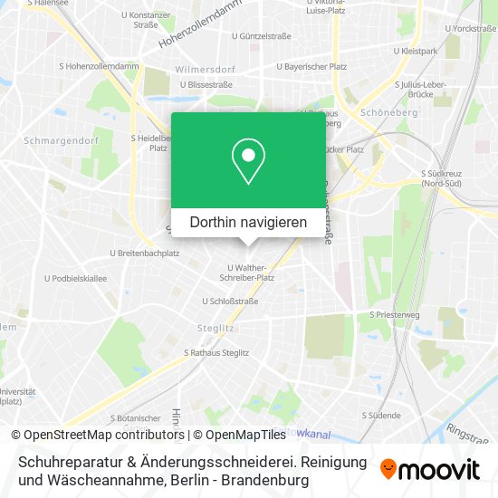 Schuhreparatur & Änderungsschneiderei. Reinigung und Wäscheannahme Karte