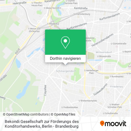 Bekondi Gesellschaft zur Förderungs des Konditorhandwerks Karte