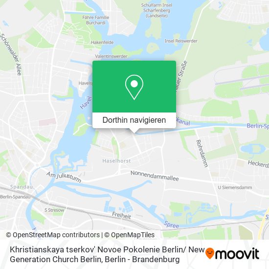 Khristianskaya tserkov' Novoe Pokolenie Berlin/ New Generation Church Berlin Karte