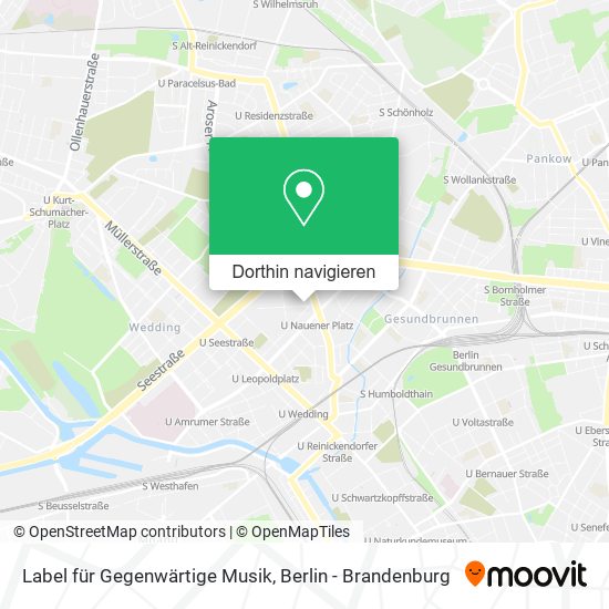 Label für Gegenwärtige Musik Karte