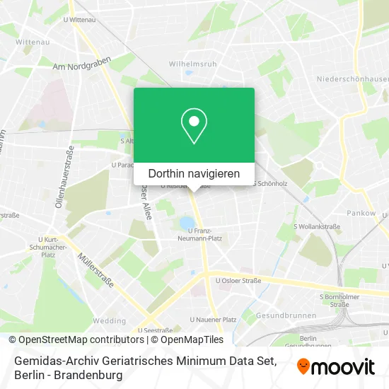 Gemidas-Archiv Geriatrisches Minimum Data Set Karte