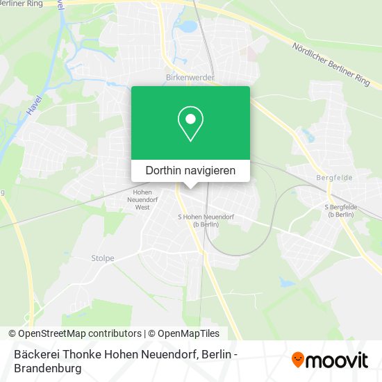 Bäckerei Thonke Hohen Neuendorf Karte