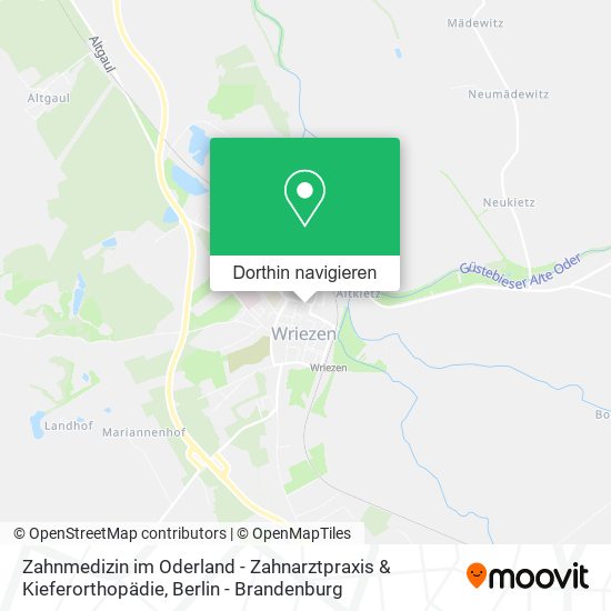 Zahnmedizin im Oderland - Zahnarztpraxis & Kieferorthopädie Karte