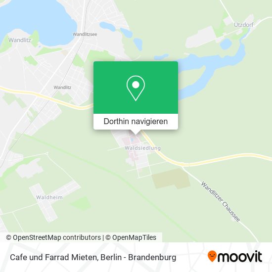 Cafe und Farrad Mieten Karte
