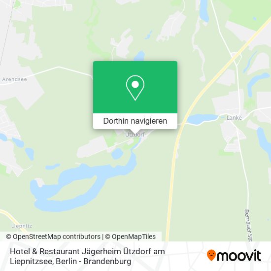 Hotel & Restaurant Jägerheim Ützdorf am Liepnitzsee Karte