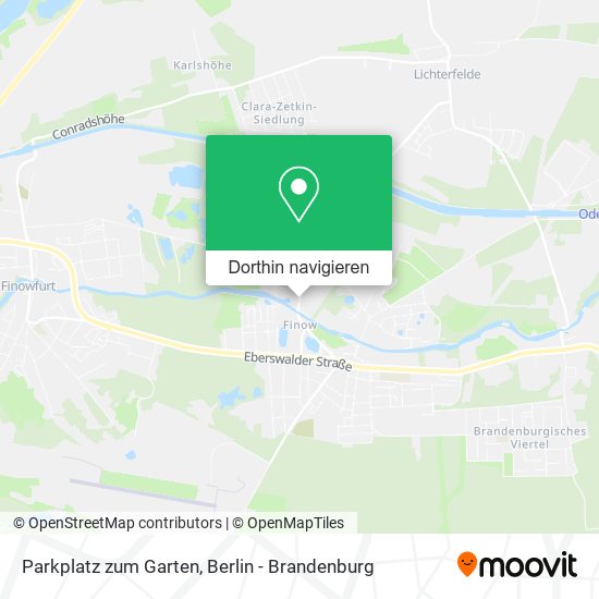 Parkplatz zum Garten Karte