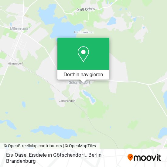 Eis-Oase. Eisdiele in Götschendorf. Karte