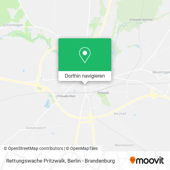 Rettungswache Pritzwalk Karte