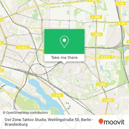 Ost-Zone Tattoo Studio, Weitlingstraße 50 Karte