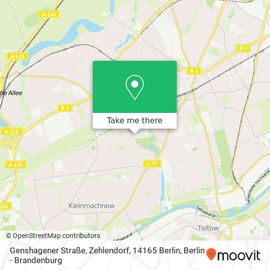 Genshagener Straße, Zehlendorf, 14165 Berlin Karte
