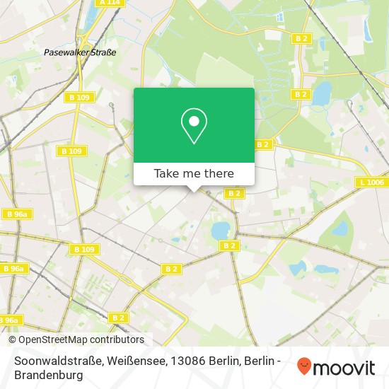 Soonwaldstraße, Weißensee, 13086 Berlin Karte