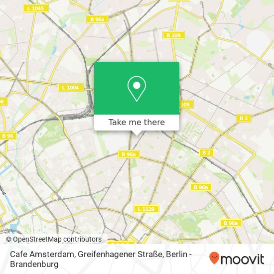 Cafe Amsterdam, Greifenhagener Straße Karte
