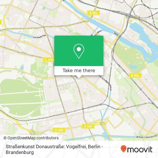 Straßenkunst Donaustraße: Vogelfrei Karte