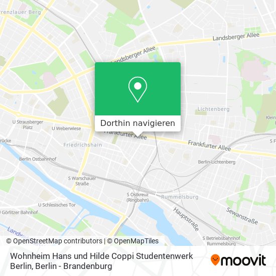 Wohnheim Hans und Hilde Coppi Studentenwerk Berlin Karte