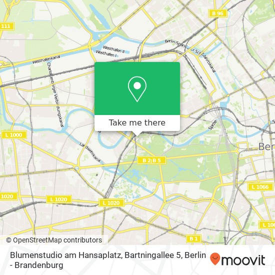 Blumenstudio am Hansaplatz, Bartningallee 5 Karte