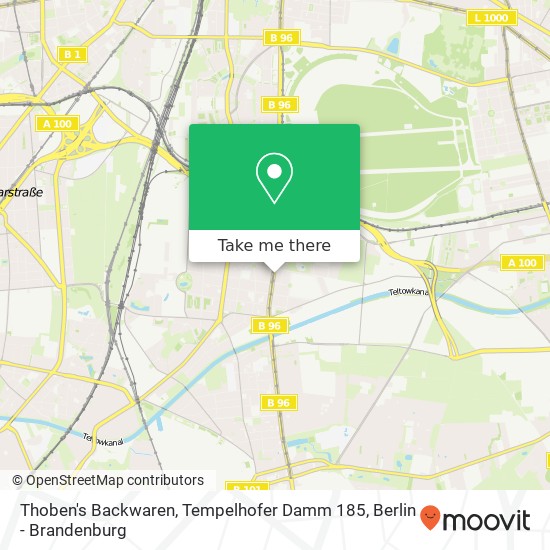 Thoben's Backwaren, Tempelhofer Damm 185 Karte