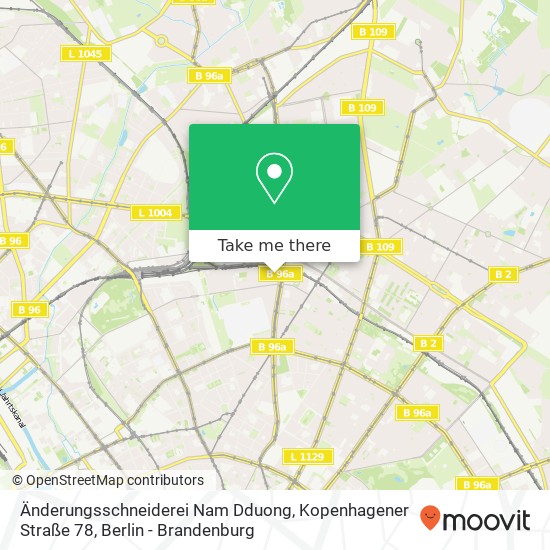 Änderungsschneiderei Nam Dduong, Kopenhagener Straße 78 Karte