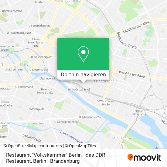 Restaurant "Volkskammer" Berlin - das DDR Restaurant Karte