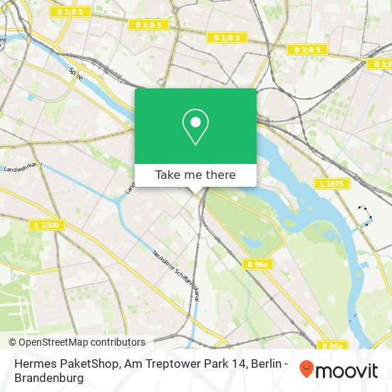 Hermes PaketShop, Am Treptower Park 14 Karte