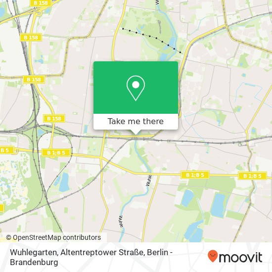Wuhlegarten, Altentreptower Straße Karte