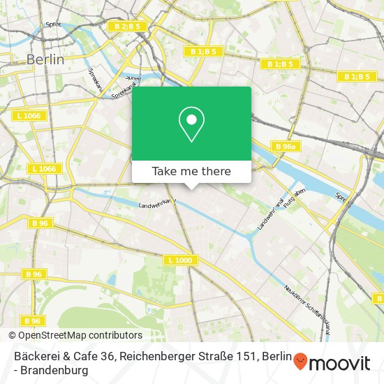 Bäckerei & Cafe 36, Reichenberger Straße 151 Karte