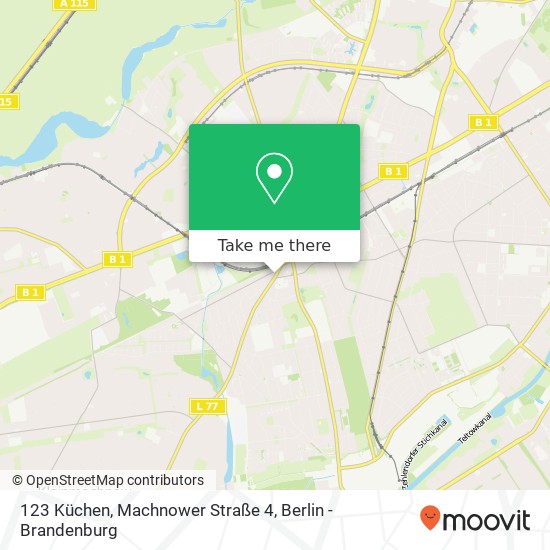 123 Küchen, Machnower Straße 4 Karte