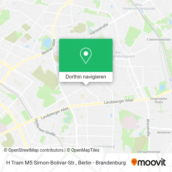 H Tram M5 Simon-Bolivar-Str. Karte