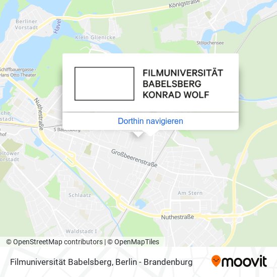 Filmuniversität Babelsberg Karte