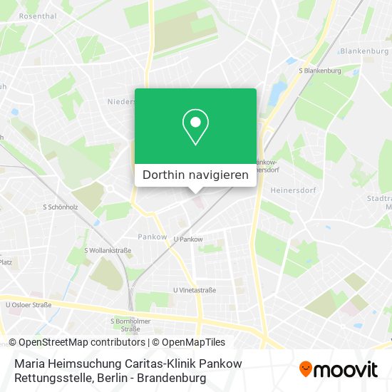 Maria Heimsuchung Caritas-Klinik Pankow Rettungsstelle Karte