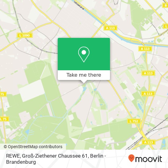 REWE, Groß-Ziethener Chaussee 61 Karte