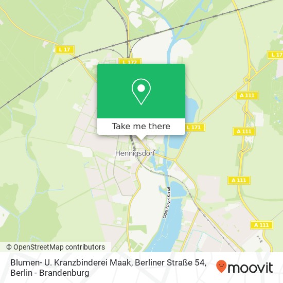 Blumen- U. Kranzbinderei Maak, Berliner Straße 54 Karte