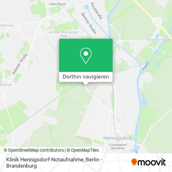 Klinik Hennigsdorf-Notaufnahme Karte