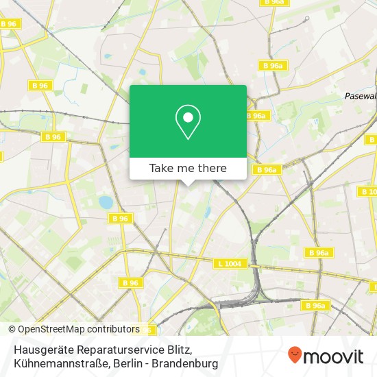 Hausgeräte Reparaturservice Blitz, Kühnemannstraße Karte