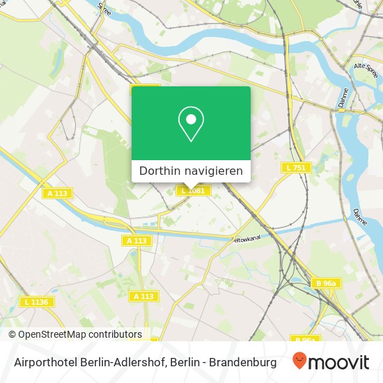 Airporthotel Berlin-Adlershof, Rudower Chaussee 14 Karte
