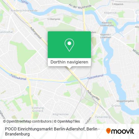 POCO Einrichtungsmarkt Berlin-Adlershof Karte