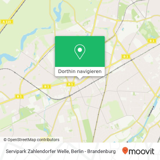 Servipark Zahlendorfer Welle, Charlottenburger Straße Karte