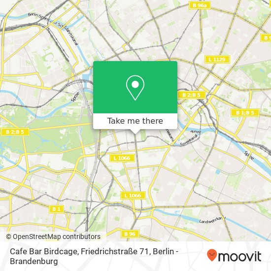 Cafe Bar Birdcage, Friedrichstraße 71 Karte