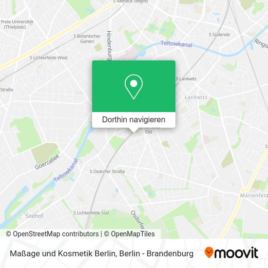 Maßage und Kosmetik Berlin Karte