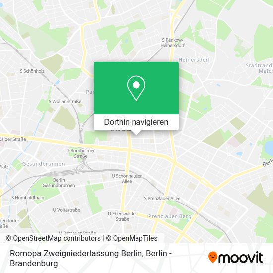Romopa Zweigniederlassung Berlin Karte