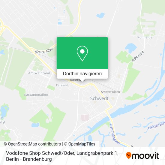 Vodafone Shop Schwedt / Oder, Landgrabenpark 1 Karte