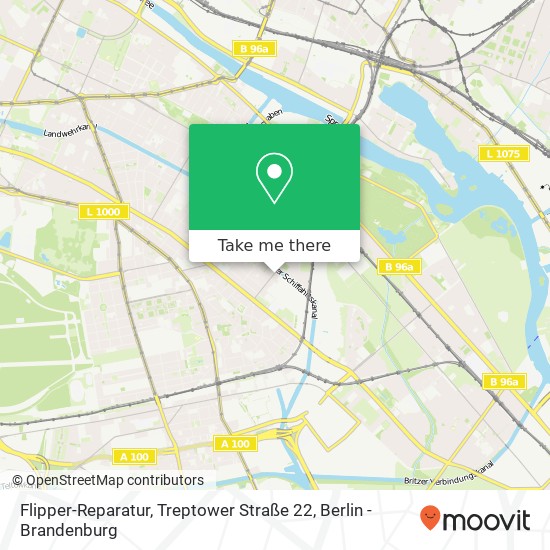 Flipper-Reparatur, Treptower Straße 22 Karte