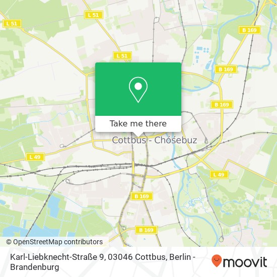 Karl-Liebknecht-Straße 9, 03046 Cottbus Karte