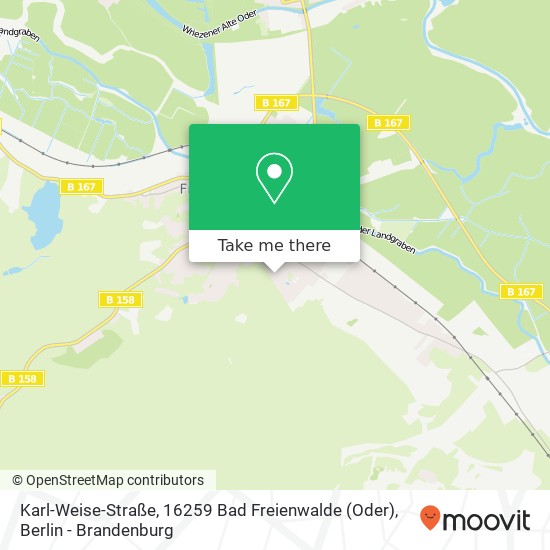Karl-Weise-Straße, 16259 Bad Freienwalde (Oder) Karte