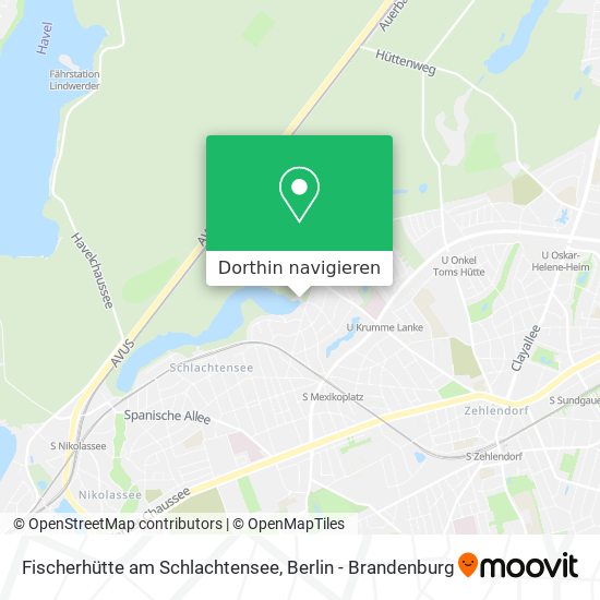 Fischerhütte am Schlachtensee Karte