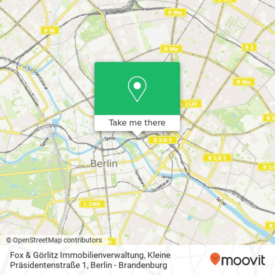 Fox & Görlitz Immobilienverwaltung, Kleine Präsidentenstraße 1 Karte