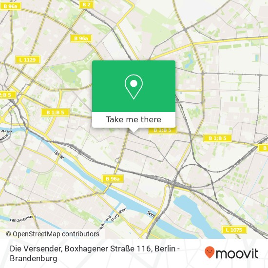 Die Versender, Boxhagener Straße 116 Karte