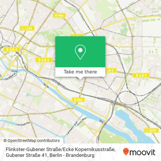 Flinkster-Gubener Straße / Ecke Kopernikusstraße, Gubener Straße 41 Karte