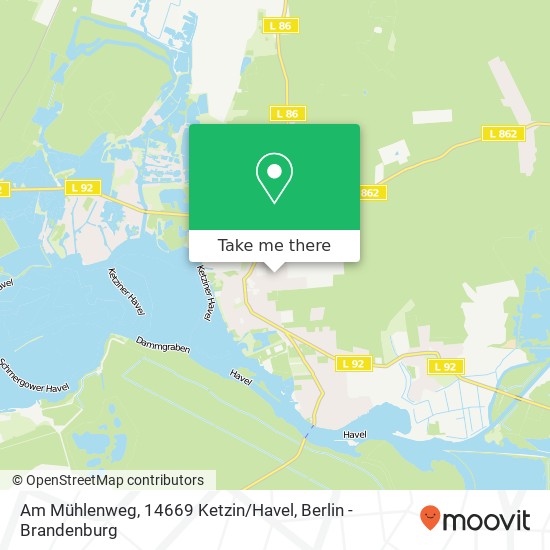 Am Mühlenweg, 14669 Ketzin / Havel Karte