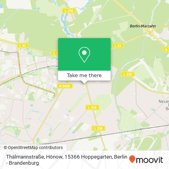 Thälmannstraße, Hönow, 15366 Hoppegarten Karte