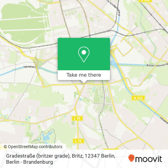 Gradestraße (britzer grade), Britz, 12347 Berlin Karte